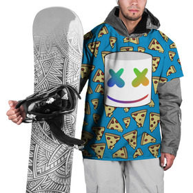Накидка на куртку 3D с принтом Marshmello Pizza , 100% полиэстер |  | Тематика изображения на принте: 