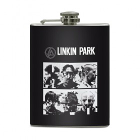 Фляга с принтом Linkin Park , металлический корпус | емкость 0,22 л, размер 125 х 94 мм. Виниловая наклейка запечатывается полностью | Тематика изображения на принте: 