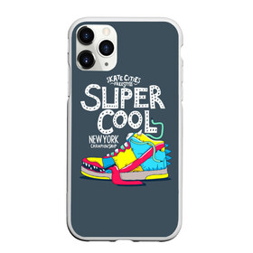 Чехол для iPhone 11 Pro матовый с принтом Super cool , Силикон |  | cham | cities | freestyle | new york | skate | street | style | super cool | бейсболка | глаз | города | зубы | кроссовка | круто | надпись | нью йорк | обувь | символ | скейт | стиль | супер | текст | тёмный | улица | улыбка | фон