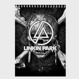 Скетчбук с принтом Linkin Park , 100% бумага
 | 48 листов, плотность листов — 100 г/м2, плотность картонной обложки — 250 г/м2. Листы скреплены сверху удобной пружинной спиралью | Тематика изображения на принте: американская | группа | линкин | майк шинода | метал | музыка | ню | парк | поп | рок | рэп | феникс фаррелл | честер беннингтон | электроник