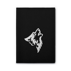 Обложка для автодокументов с принтом Animal Wolf Black , натуральная кожа |  размер 19,9*13 см; внутри 4 больших “конверта” для документов и один маленький отдел — туда идеально встанут права | animal | black | wolf | волк | черный
