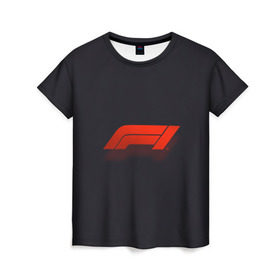 Женская футболка 3D с принтом Formula 1 Logo , 100% полиэфир ( синтетическое хлопкоподобное полотно) | прямой крой, круглый вырез горловины, длина до линии бедер | formula | лого | формула