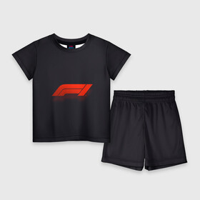 Детский костюм с шортами 3D с принтом Formula 1 Logo ,  |  | formula | лого | формула