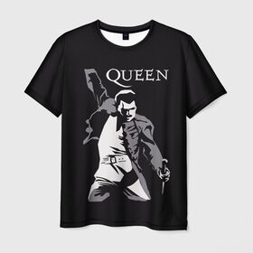 Мужская футболка 3D с принтом Queen , 100% полиэфир | прямой крой, круглый вырез горловины, длина до линии бедер | queen | брайан мэи | британская | группа | джон дикон | королева | роджер тейлор | рок | фредди меркьюри