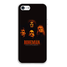 Чехол для iPhone 5/5S матовый с принтом Queen Bohemian Rhapsody , Силикон | Область печати: задняя сторона чехла, без боковых панелей | queen | брайан мэи | британская | группа | джон дикон | королева | роджер тейлор | рок | фредди меркьюри