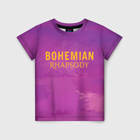 Детская футболка 3D с принтом Queen Bohemian Rhapsody , 100% гипоаллергенный полиэфир | прямой крой, круглый вырез горловины, длина до линии бедер, чуть спущенное плечо, ткань немного тянется | queen | богемская рапсодия | брайан мэи | британская | группа | королева | роджер тейлор | рок | фредди меркьюри