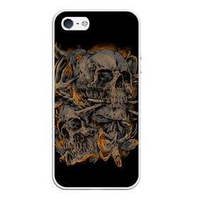 Чехол для iPhone 5/5S матовый с принтом Черепа , Силикон | Область печати: задняя сторона чехла, без боковых панелей | dead | demon | devil | executioner | punisher | rap | rock | satan | skull | swag | каратель | палач | скелет | череп