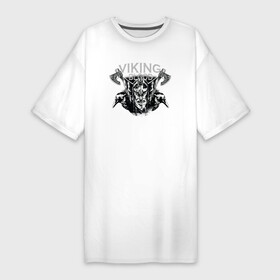 Платье-футболка хлопок с принтом Викинг ,  |  | viking | викинг | викинги | ворон