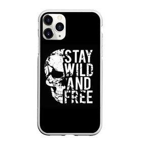 Чехол для iPhone 11 Pro матовый с принтом Stay wild and free , Силикон |  | background | black | day of the dead | death | drawing | f | free | halloween | inscription | skeleton | skull | stay | symbol | text | wild | день мертвых | дикий | надпись | оставайся | рисунок | свободный | символ | скелет | текст | фон | хэлл