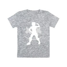 Детская футболка хлопок с принтом FORTNITE x MARSHMELLO , 100% хлопок | круглый вырез горловины, полуприлегающий силуэт, длина до линии бедер | 
