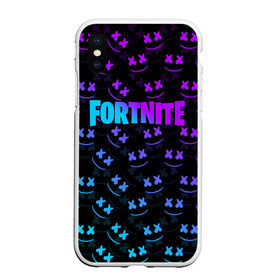 Чехол для iPhone XS Max матовый с принтом FORTNITE x MARSHMELLO , Силикон | Область печати: задняя сторона чехла, без боковых панелей | 2019 | armor | armour | cybersport | esport | fortnite | game | llama | logo | броня | игра | киберспорт | лама | фиолетовый | фирменные цвета | фортнайт