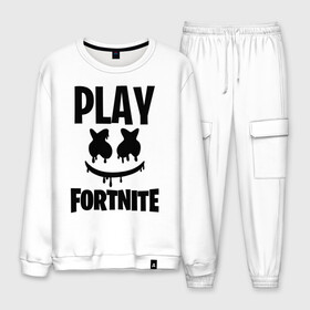 Мужской костюм хлопок с принтом FORTNITE x MARSHMELLO , 100% хлопок | на свитшоте круглая горловина, мягкая резинка по низу. Брюки заужены к низу, на них два вида карманов: два “обычных” по бокам и два объемных, с клапанами, расположенные ниже линии бедра. Брюки с мягкой трикотажной резинкой на поясе и по низу штанин. В поясе для дополнительного комфорта — широкие завязки | 2019 | armor | armour | cybersport | esport | fortnite | game | llama | logo | броня | игра | киберспорт | лама | фиолетовый | фирменные цвета | фортнайт