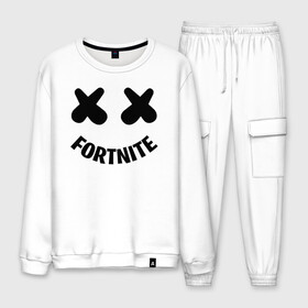 Мужской костюм хлопок с принтом FORTNITE x MARSHMELLO , 100% хлопок | на свитшоте круглая горловина, мягкая резинка по низу. Брюки заужены к низу, на них два вида карманов: два “обычных” по бокам и два объемных, с клапанами, расположенные ниже линии бедра. Брюки с мягкой трикотажной резинкой на поясе и по низу штанин. В поясе для дополнительного комфорта — широкие завязки | 2019 | armor | armour | cybersport | esport | fortnite | game | llama | logo | броня | игра | киберспорт | лама | фиолетовый | фирменные цвета | фортнайт