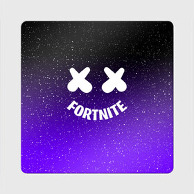 Магнит виниловый Квадрат с принтом FORTNITE x MARSHMELLO | ФОРТНАЙТ , полимерный материал с магнитным слоем | размер 9*9 см, закругленные углы | 2019 | armor | armour | cybersport | esport | fortnite | game | llama | logo | броня | игра | киберспорт | лама | фиолетовый | фирменные цвета | фортнайт