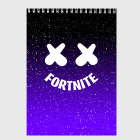 Скетчбук с принтом FORTNITE x MARSHMELLO , 100% бумага
 | 48 листов, плотность листов — 100 г/м2, плотность картонной обложки — 250 г/м2. Листы скреплены сверху удобной пружинной спиралью | Тематика изображения на принте: 2019 | armor | armour | cybersport | esport | fortnite | game | llama | logo | броня | игра | киберспорт | лама | фиолетовый | фирменные цвета | фортнайт