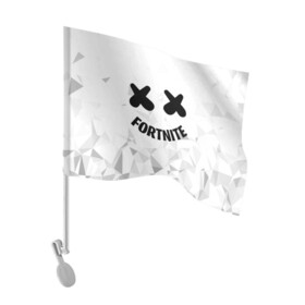 Флаг для автомобиля с принтом FORTNITE x MARSHMELLO , 100% полиэстер | Размер: 30*21 см | 2019 | armor | armour | cybersport | esport | fortnite | game | llama | logo | броня | игра | киберспорт | лама | фиолетовый | фирменные цвета | фортнайт