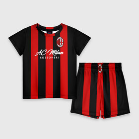 Детский костюм с шортами 3D с принтом Милан ,  |  | Тематика изображения на принте: ac milan | diavolo | milan | rossoneri | дьяволы | италия | красно чёрные | милан | серия а | форма | футбол | футболист | футбольная | футбольный клуб