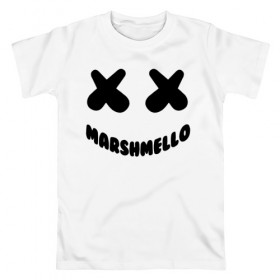 Мужская футболка хлопок с принтом MARSHMELLO , 100% хлопок | прямой крой, круглый вырез горловины, длина до линии бедер, слегка спущенное плечо. | dj | marshmello | usa | америка | клубная музыка | маршмелло | музыка | музыкант