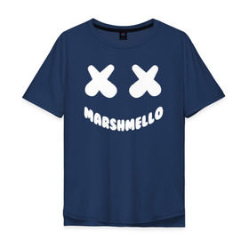 Мужская футболка хлопок Oversize с принтом MARSHMELLO , 100% хлопок | свободный крой, круглый ворот, “спинка” длиннее передней части | 