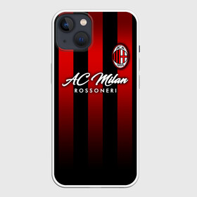 Чехол для iPhone 13 с принтом Милан ,  |  | ac milan | diavolo | milan | rossoneri | дьяволы | италия | красно чёрные | милан | серия а | форма | футбол | футболист | футбольная | футбольный клуб