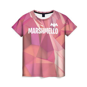Женская футболка 3D с принтом Marshmello , 100% полиэфир ( синтетическое хлопкоподобное полотно) | прямой крой, круглый вырез горловины, длина до линии бедер | chris comstock | electronic | joytime iii | marshmallow | marshmello | клубная | маршмелло | маршмеллоу | электронная музыка