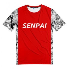 Мужская футболка 3D с принтом SENPAI , 100% полиэфир | прямой крой, круглый вырез горловины, длина до линии бедер | ahegao | anime | kawai | kowai | oppai | otaku | senpai | sugoi | waifu | weeaboo | yandere | аниме | ахегао | вайфу | виабу | каваи | ковай | культура | отаку | сенпай | сугои | тренд | яндере