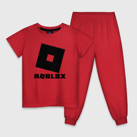 Детская пижама хлопок с принтом ROBLOX , 100% хлопок |  брюки и футболка прямого кроя, без карманов, на брюках мягкая резинка на поясе и по низу штанин
 | game | gamer | logo | minecraft | roblox | simulator | игра | конструктор | лого | симулятор | строительство | фигура