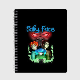 Тетрадь с принтом Sally Face , 100% бумага | 48 листов, плотность листов — 60 г/м2, плотность картонной обложки — 250 г/м2. Листы скреплены сбоку удобной пружинной спиралью. Уголки страниц и обложки скругленные. Цвет линий — светло-серый
 | sally face | загадка | лицо | протез | салли фейс | соседи | странные | тайна | ужас | фишер