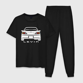 Мужская пижама хлопок с принтом Toyota Levin AE111 , 100% хлопок | брюки и футболка прямого кроя, без карманов, на брюках мягкая резинка на поясе и по низу штанин
 | Тематика изображения на принте: 