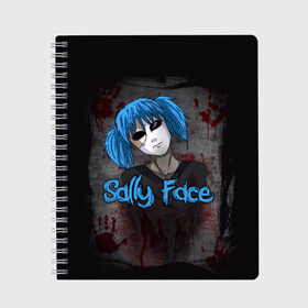 Тетрадь с принтом Sally Face , 100% бумага | 48 листов, плотность листов — 60 г/м2, плотность картонной обложки — 250 г/м2. Листы скреплены сбоку удобной пружинной спиралью. Уголки страниц и обложки скругленные. Цвет линий — светло-серый
 | sally face | загадка | лицо | протез | салли фейс | соседи | странные | тайна | ужас | фишер