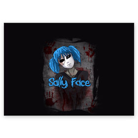 Поздравительная открытка с принтом Sally Face , 100% бумага | плотность бумаги 280 г/м2, матовая, на обратной стороне линовка и место для марки
 | sally face | загадка | лицо | протез | салли фейс | соседи | странные | тайна | ужас | фишер