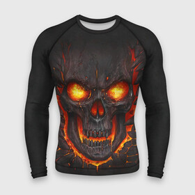 Мужской рашгард 3D с принтом Skull Lava ,  |  | dead | demon | devil | executioner | metal | punisher | rap | rock | satan | skull | swag | каратель | метал | палач | рок | скелет | череп