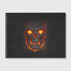 Альбом для рисования с принтом Skull Lava , 100% бумага
 | матовая бумага, плотность 200 мг. | dead | demon | devil | executioner | metal | punisher | rap | rock | satan | skull | swag | каратель | метал | палач | рок | скелет | череп