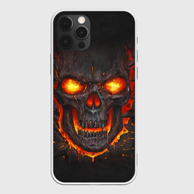 Чехол для iPhone 12 Pro с принтом Skull Lava , силикон | область печати: задняя сторона чехла, без боковых панелей | Тематика изображения на принте: dead | demon | devil | executioner | metal | punisher | rap | rock | satan | skull | swag | каратель | метал | палач | рок | скелет | череп