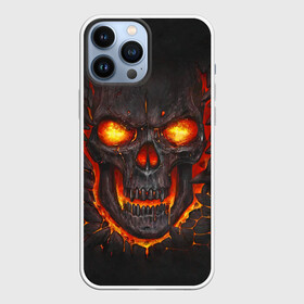 Чехол для iPhone 13 Pro Max с принтом Skull Lava ,  |  | dead | demon | devil | executioner | metal | punisher | rap | rock | satan | skull | swag | каратель | метал | палач | рок | скелет | череп