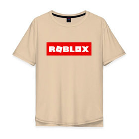 Мужская футболка хлопок Oversize с принтом ROBLOX , 100% хлопок | свободный крой, круглый ворот, “спинка” длиннее передней части | game | gamer | logo | minecraft | roblox | simulator | игра | конструктор | лого | симулятор | строительство | фигура