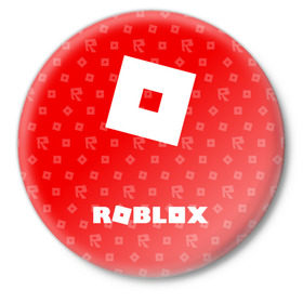 Значок с принтом ROBLOX ,  металл | круглая форма, металлическая застежка в виде булавки | game | gamer | logo | minecraft | roblox | simulator | игра | конструктор | лого | симулятор | строительство | фигура