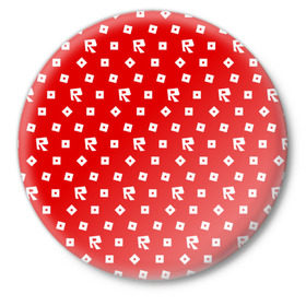 Значок с принтом ROBLOX ,  металл | круглая форма, металлическая застежка в виде булавки | Тематика изображения на принте: game | gamer | logo | minecraft | roblox | simulator | игра | конструктор | лого | симулятор | строительство | фигура