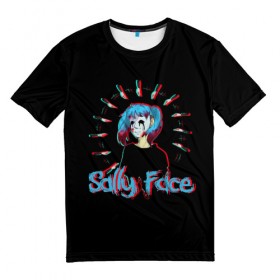 Мужская футболка 3D с принтом Sally Face , 100% полиэфир | прямой крой, круглый вырез горловины, длина до линии бедер | sally face | загадка | лицо | протез | салли фейс | соседи | странные | тайна | ужас | фишер