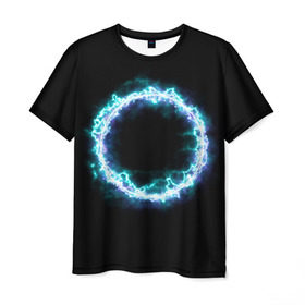 Мужская футболка 3D с принтом Portal , 100% полиэфир | прямой крой, круглый вырез горловины, длина до линии бедер | game | portal | portal 2 | дверь | игра | круг | оранжевый | портал | портал 2 | синий | спина | телепортация