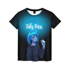 Женская футболка 3D с принтом Sally Face , 100% полиэфир ( синтетическое хлопкоподобное полотно) | прямой крой, круглый вырез горловины, длина до линии бедер | blue | diane | face | fisher | gizmo | henry | johnson | killer | larry | sally | генри | гизмо | джонсон | диана | ларри | лицо | салли | фейс | фишер