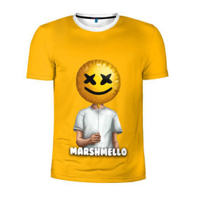 Мужская футболка 3D спортивная с принтом Marshmello , 100% полиэстер с улучшенными характеристиками | приталенный силуэт, круглая горловина, широкие плечи, сужается к линии бедра | 