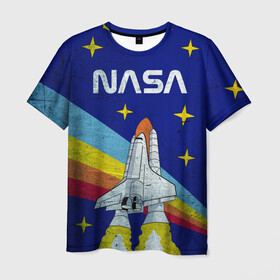 Мужская футболка 3D с принтом NASA , 100% полиэфир | прямой крой, круглый вырез горловины, длина до линии бедер | shuttle | space | звёзды | космос | маск | наса | ракета | шатл