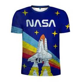 Мужская футболка 3D спортивная с принтом NASA , 100% полиэстер с улучшенными характеристиками | приталенный силуэт, круглая горловина, широкие плечи, сужается к линии бедра | Тематика изображения на принте: shuttle | space | звёзды | космос | маск | наса | ракета | шатл