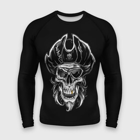 Мужской рашгард 3D с принтом Пиратский череп ,  |  | dead | demon | devil | executioner | metal | pirat | punisher | rap | rock | satan | sea | skull | swag | каратель | метал | море | океан | палач | пират | рок | скелет | череп