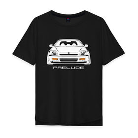 Мужская футболка хлопок Oversize с принтом Honda Prelude BB 5 , 100% хлопок | свободный крой, круглый ворот, “спинка” длиннее передней части | 