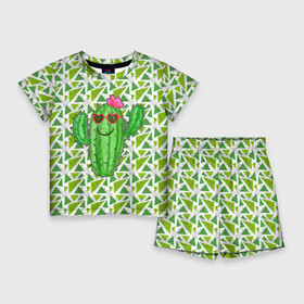 Детский костюм с шортами 3D с принтом Позитивный кактус ,  |  | Тематика изображения на принте: веселый кактус | зеленый | иголки | кактусы | колючий | летний | лето | настроение | прикольный | радостный | счастье | цветок | цветы | эмоции