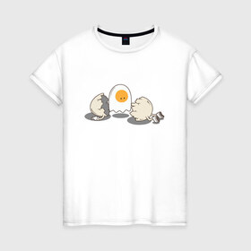 Женская футболка хлопок с принтом Soul , 100% хлопок | прямой крой, круглый вырез горловины, длина до линии бедер, слегка спущенное плечо | белок | душа | желток | омлет | приведение | призрак | разбитый | юмор | яичко | яйцо