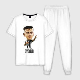 Мужская пижама хлопок с принтом Dybala , 100% хлопок | брюки и футболка прямого кроя, без карманов, на брюках мягкая резинка на поясе и по низу штанин
 | champion | cr7 | cristiano | game | goal | italy | juventus | madrid | real | ronaldo | spain | team | буффон | гол | дибала | золотой мяч | игрок | испания | италия | криштиану | мадрид | португалия | реал | роналду | спорт | тренер | футбол | 