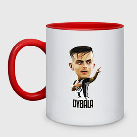 Кружка двухцветная с принтом Dybala , керамика | объем — 330 мл, диаметр — 80 мм. Цветная ручка и кайма сверху, в некоторых цветах — вся внутренняя часть | champion | cr7 | cristiano | game | goal | italy | juventus | madrid | real | ronaldo | spain | team | буффон | гол | дибала | золотой мяч | игрок | испания | италия | криштиану | мадрид | португалия | реал | роналду | спорт | тренер | футбол | 